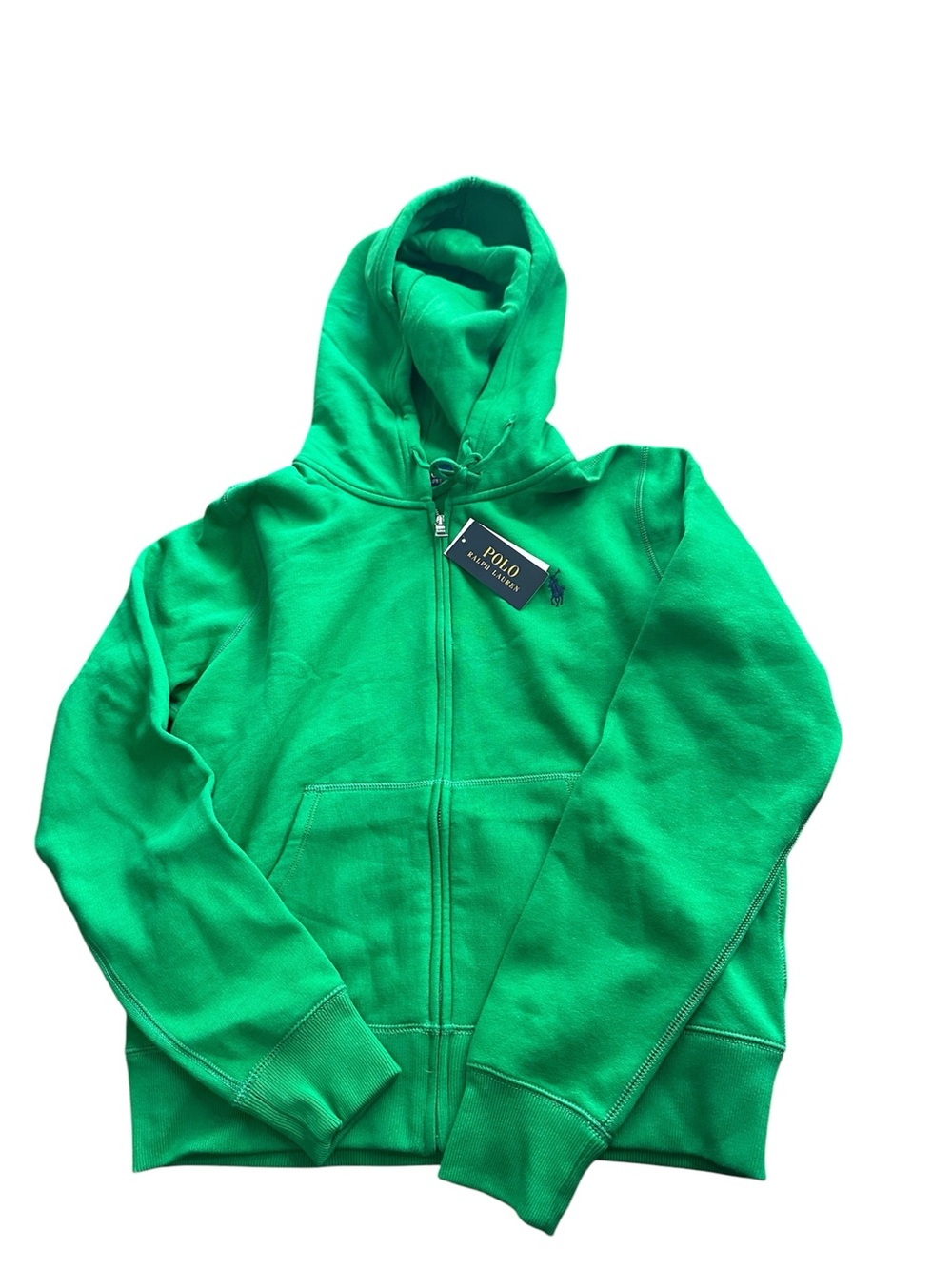 $138 NWT  Polo Ralph Lauren Womens Fleece Hoodie Grass Green Color  Size LARGE